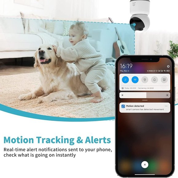 (Set of 3) Indoor Security Cam Pet Camera:1080P HD 5/2.4GHz WiFi Home Camera - Picture 3 of 8